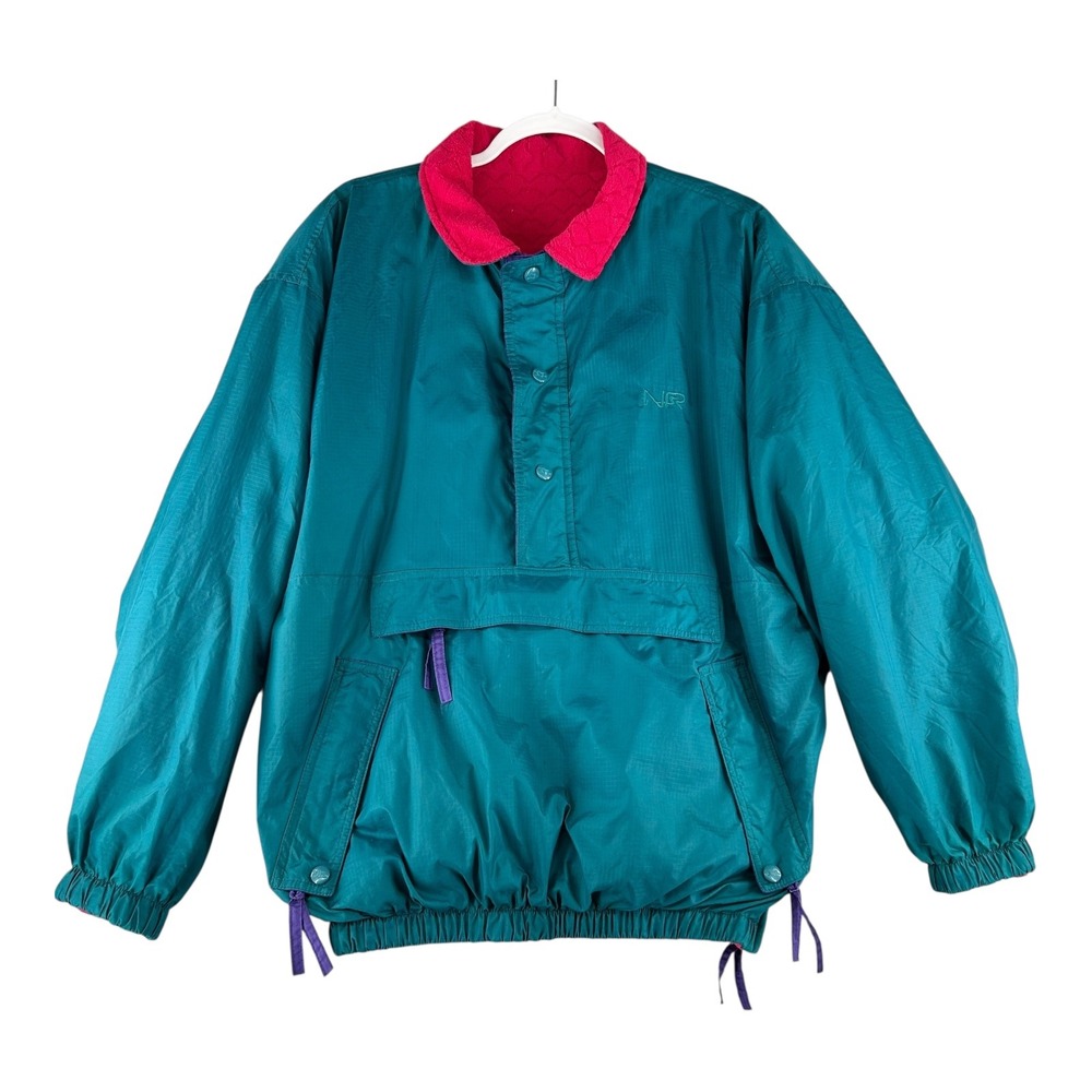 VTG Northern Reflections‎ 1/4 Zip Anorak Reversible Fleece Windbreaker Sz Medium
